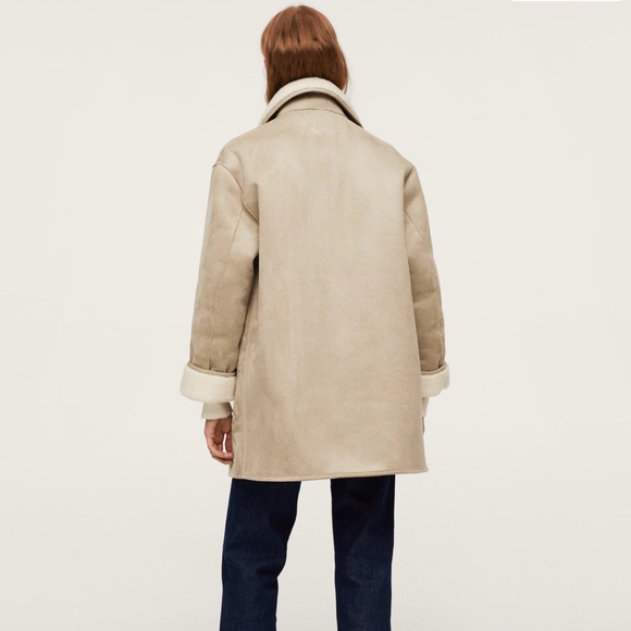 Mango Oversized shearling-lined coat jacket - Picture 2 of 10
